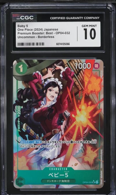 2024 One Piece Japanese Premium Best Borderless Baby 5 #OP04-032 CGC 10 GEM MINT