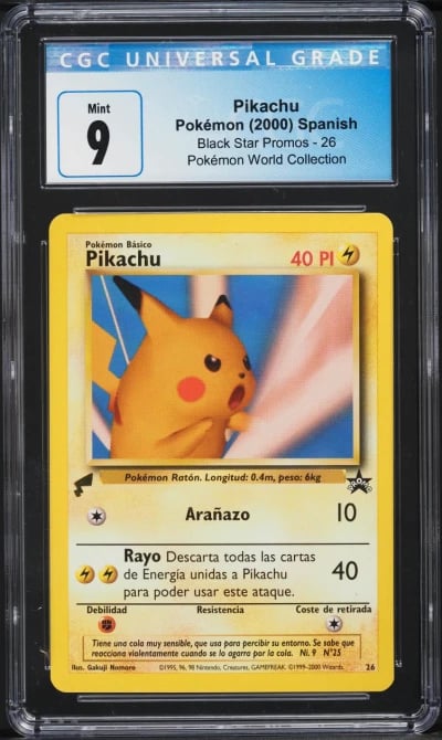 2000 Pokemon Spanish World Collection Pikachu #26 CGC 9 MINT