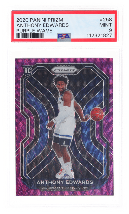 2020 Panini Prizm Purple Wave Anthony Edwards #258 PSA 9