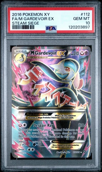 2016 POKEMON XY STEAM SIEGE #112 FULL ART/M GARDEVOIR EX PSA 10