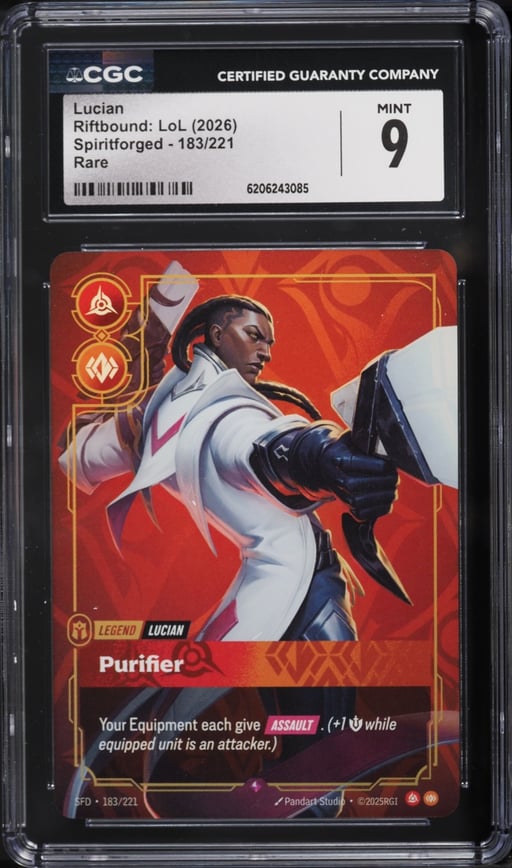 2026 Riftbound League Of Legends LoL Spiritforged Lucian #183 CGC 9 MINT