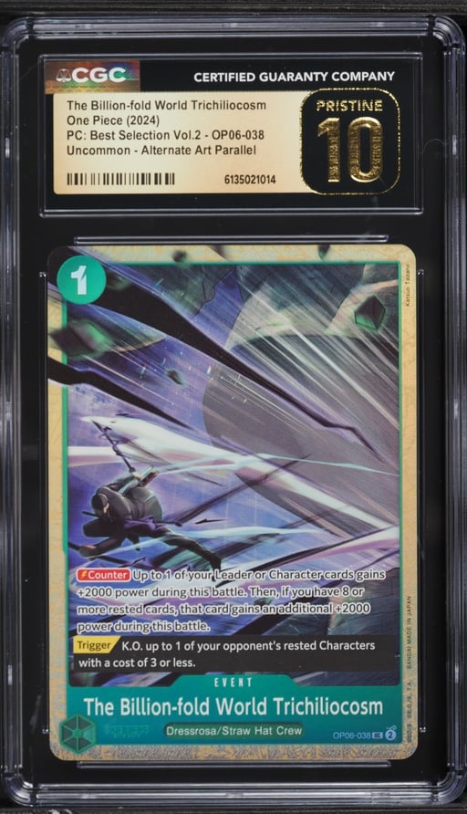 2024 One Piece PC Best Vol.2 Alt Art The Billion Fold World Trichiliocosm #OP06-038 CGC 10 PRISTINE