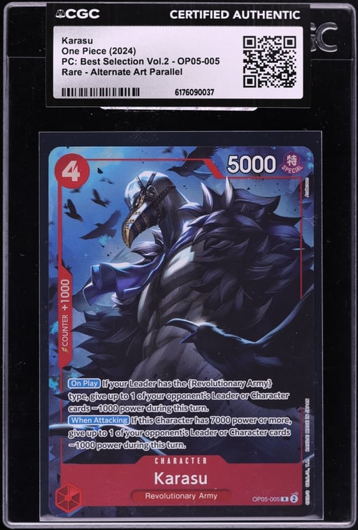 2024 One Piece Japanese Premium Best Selection Volume 2 Alt Art Karasu #OP05-005 CGC AUTH