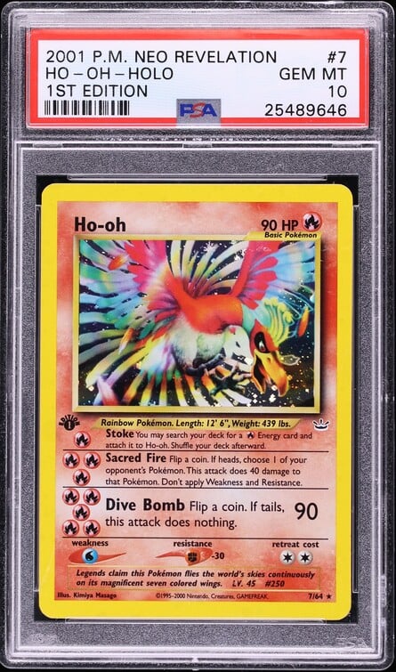 2001 Pokemon Neo Revelation 1st Edition Holo Ho-Oh #7 PSA 10 GEM MINT