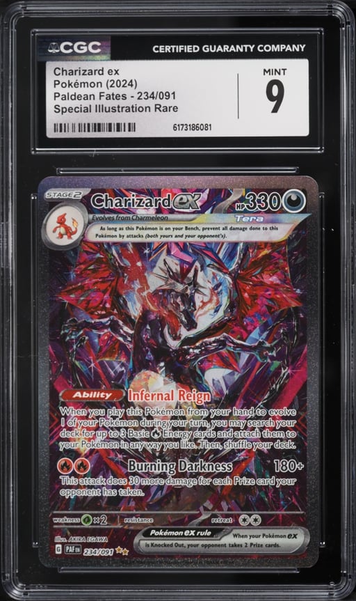 2024 Pokemon Scarlet & Violet Paldean Fates SIR Charizard ex #234 CGC 9 MINT