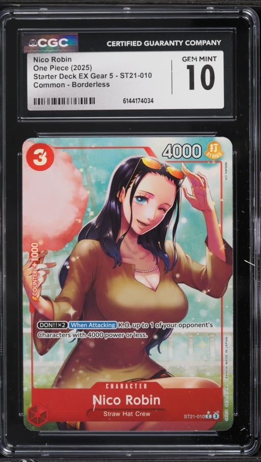 2025 One Piece Starter Deck EX Gear 5 Borderless Alt Art Nico Robin #ST21-010 CGC 10 GEM MINT