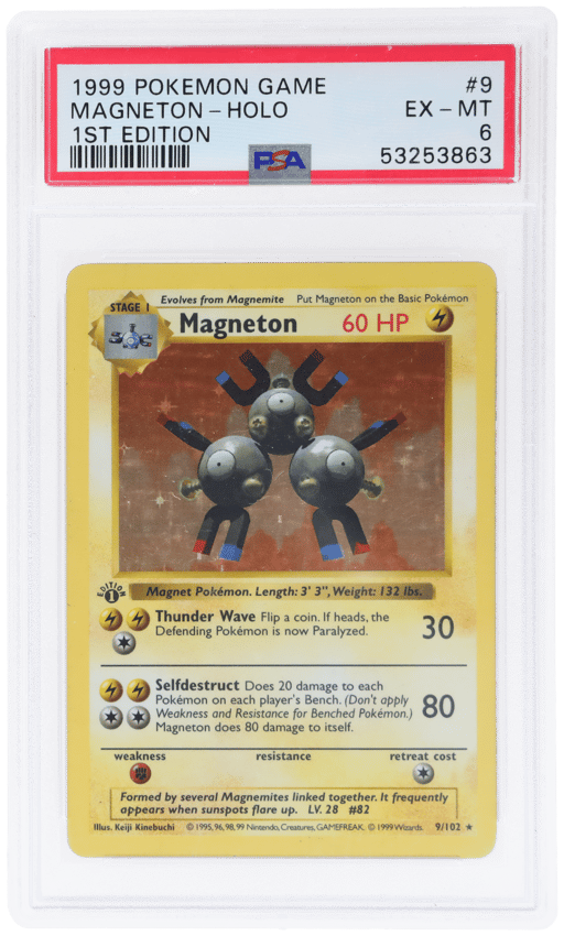 1999 Pokemon Base Set Holo 1st Edition Magneton #9 PSA 6