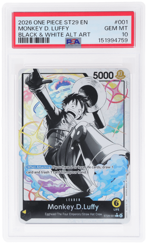 2026 One Piece Starter Deck St29 Egghead Black and White Alternate Art Monkey D. Luffy # ST29001 PSA 10