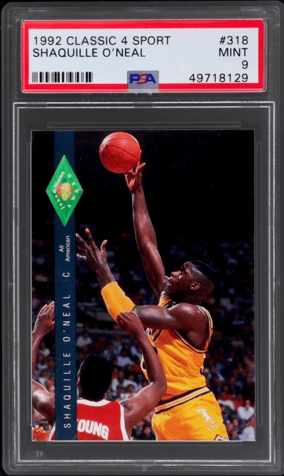 1992 Classic Four Sport Wooden Award Shaquille O'Neal #318A PSA 9