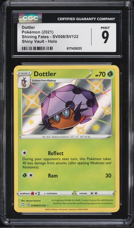 2021 Pokemon Sword & Shield Shining Fates Shiny Dottler #SV008 CGC 9 MINT