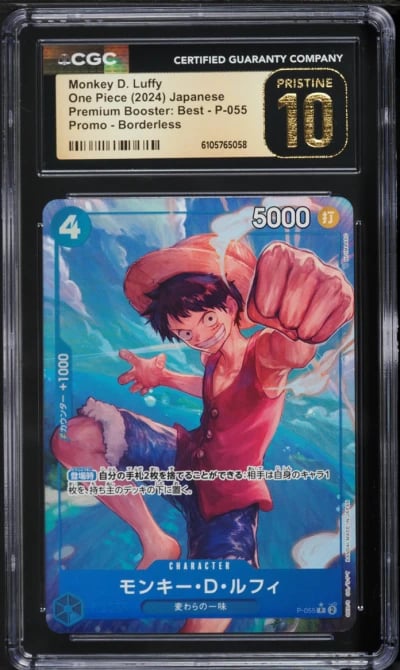 2024 One Piece Japanese Premium Booster Best Borderless Alt Art Monkey D. Luffy #P-055 CGC 10