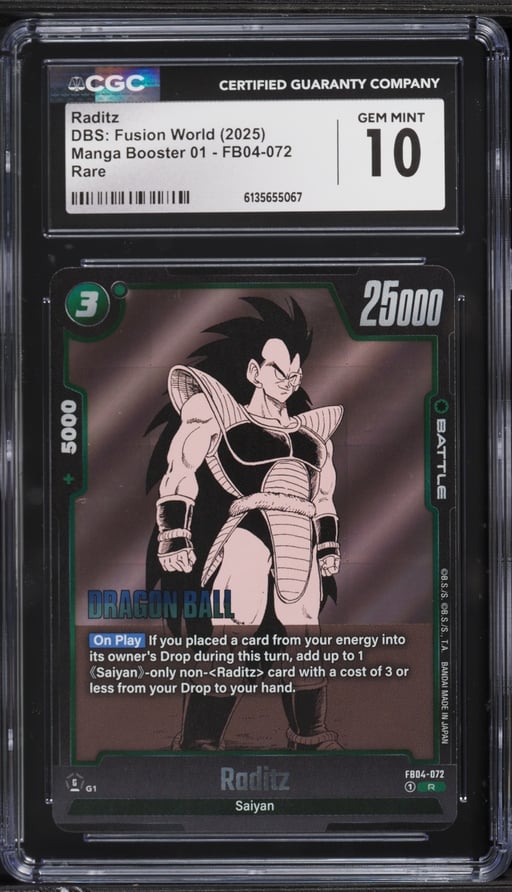 2025 DBS Fusion World Japanese Manga Raditz #FB04-072 CGC 10 GEM MINT