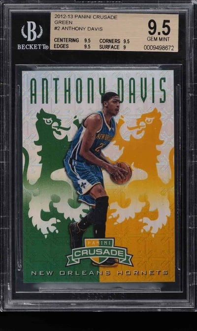 2012 Panini Crusade Green Anthony Davis ROOKIE RC /25 #2 BGS 9.5 GEM MINT