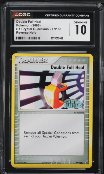 2006 Pokemon EX Crystal Guardians Reverse Holo Double Full Heal #77 CGC 10 GEM