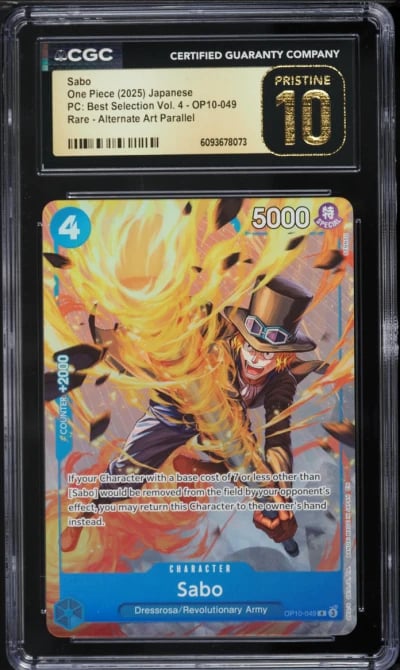 2025 One Piece Premium Best Selection Vol. 4 Alt Art Sabo #OP10-049 CGC 10 PRISTINE