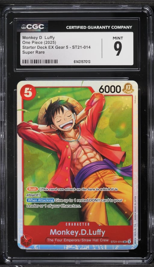 2025 One Piece Starter Deck EX Gear 5 SR Monkey D. Luffy #ST21-014 CGC 9 MINT