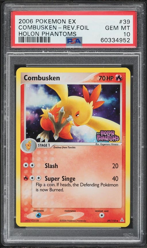 2006 Pokemon EX Holon Phantoms Reverse Holo Combusken #39 PSA 10 GEM MINT