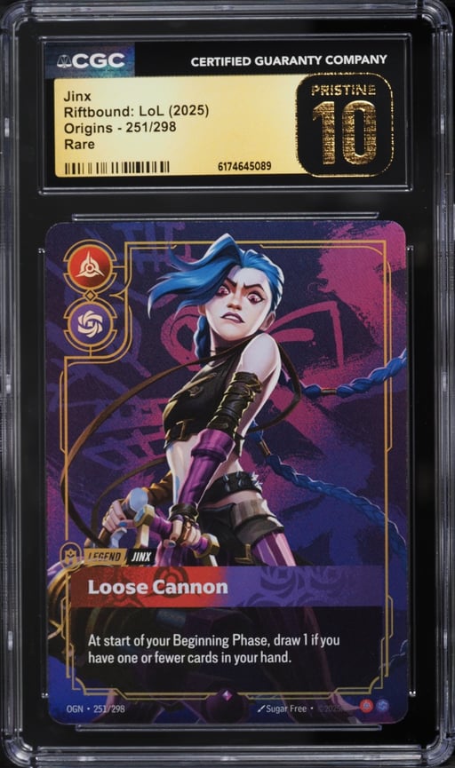 2025 Riftbound League Of Legends LoL Origins Jinx #251 CGC 10 PRISTINE