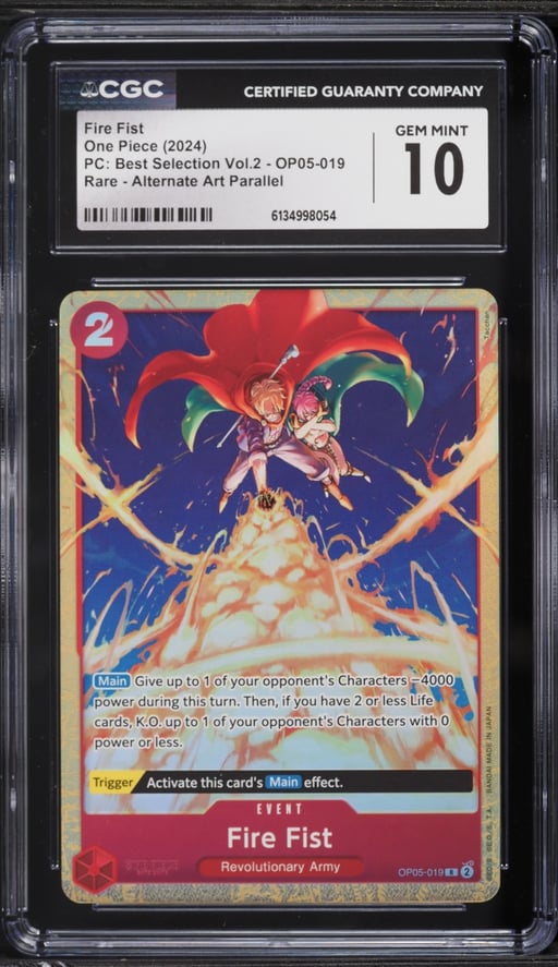 2024 One Piece Premium Collection  Best Selection Volume 2 Fire Fist #OP05-019 CGC 10 GEM MINT