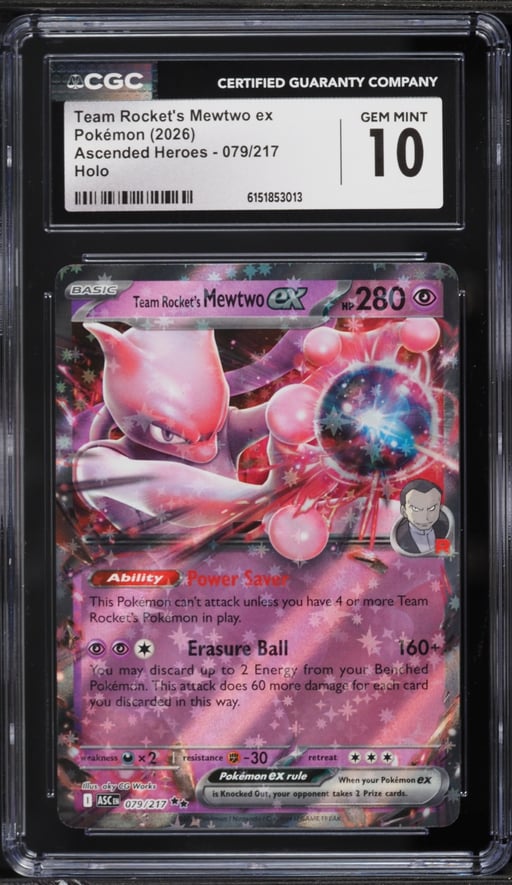 2026 Pokemon Mega Ascended Heroes Holo Team Rocket's Mewtwo ex #79 CGC 10 GEM MINT