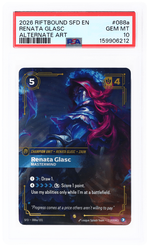 2026 Riftbound: League of Legends Sfd-Spiritforged Alternate Art Renata Glasc #088A PSA 10