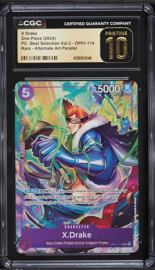 2024 One Piece Premium Collection Best Selection Alt Art X Drake #OP01-114 CGC 10 PRISTINE