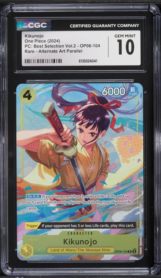 2024 One Piece Premium Collection Best Selection Volume 2 Alt Art Kikunojo #OP06-104 CGC 10 GEM MINT