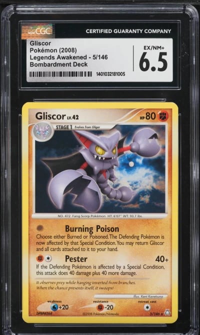 2008 Pokemon Legends Awakened Bombardment Theme Deck Gliscor #5 CGC 6.5