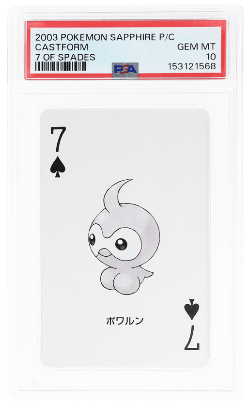 2003 Pokemon Sapphire Version Playing Cards 7 of Spades Castform PSA 10
