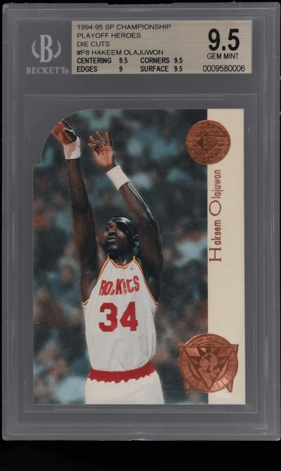 1994 SP Championship Playoff Heroes Die Cut Hakeem Olajuwon #P8 BGS 9.5