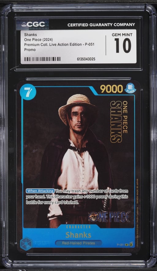2024 One Piece Premium Collection Live Action Edition Promo Shanks #P-051 CGC 10 GEM MINT
