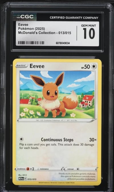 2025 Pokemon Scarlet & Violet McDonald's Collection Eevee #13 CGC 10 GEM MINT