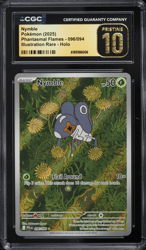 2025 Pokemon Mega Evolution Phantasmal Flames IR Nymble #96 CGC 10 PRISTINE