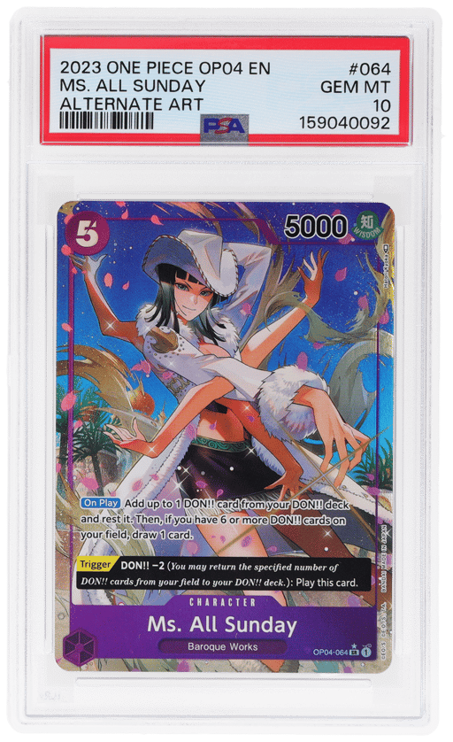 2023 One Piece Kingdoms of Intrigue Alternate Art Ms. All Sunday #OP04-064 PSA 10