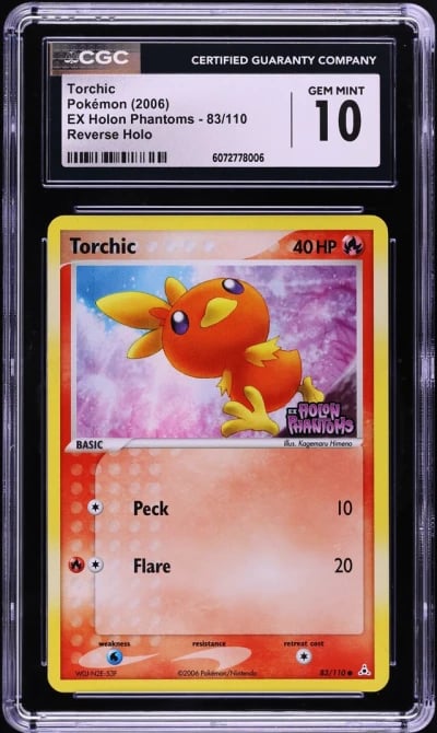 2006 Pokemon EX Holon Phantoms Reverse Holo Torchic #83 CGC 10 GEM MINT