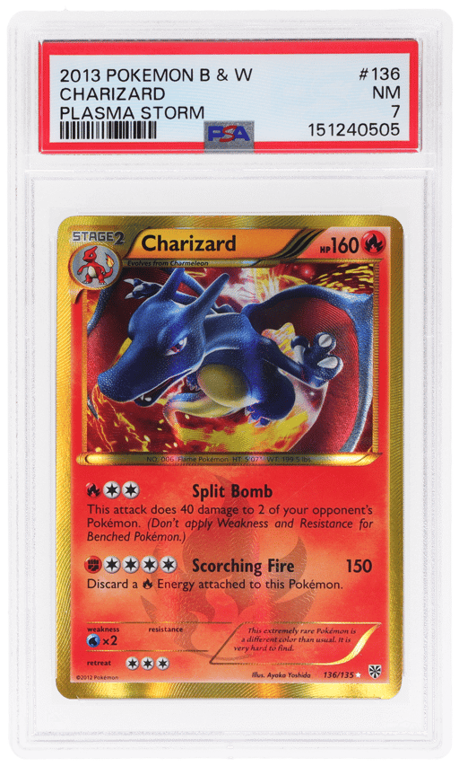 2012 Pokemon Black and White Plasma Storm Charizard #136 PSA 7