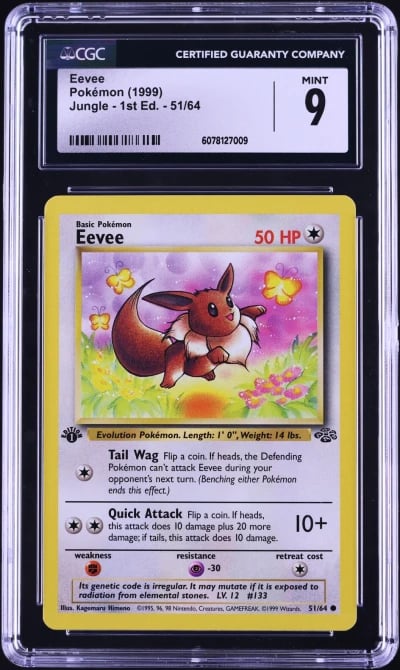 1999 Pokemon Jungle 1st Edition Eevee #51 CGC 9 MINT