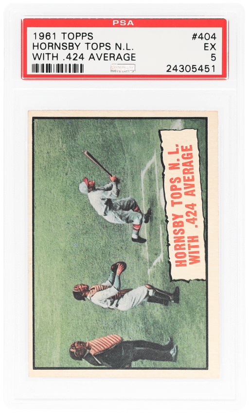 1961 Topps With 424 Average Rogers Hornsby #404 PSA 5
