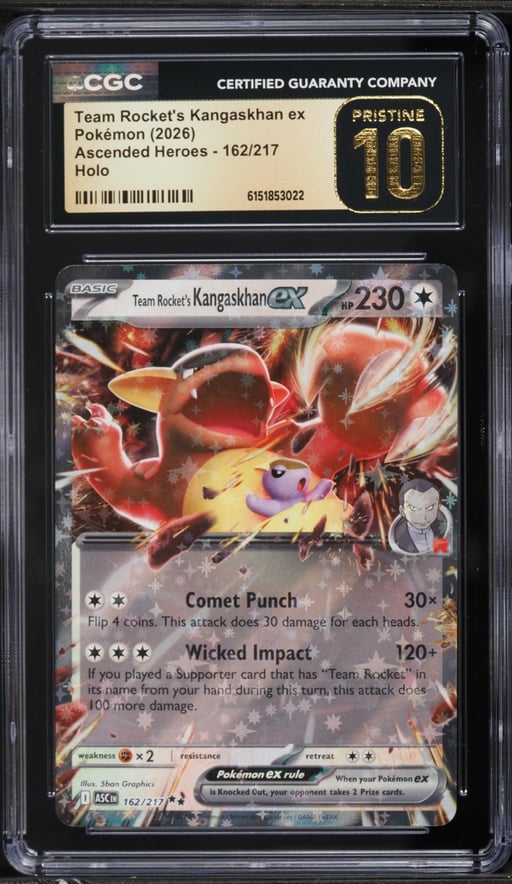 2026 Pokemon Mega Ascended Heroes Holo Team Rocket's Kangaskhan ex #162 CGC 10 PRISTINE