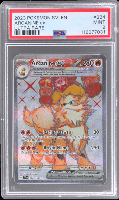 2023 Pokemon Scarlet and Violet Ultra Rare Arcanine Ex #224 PSA 9
