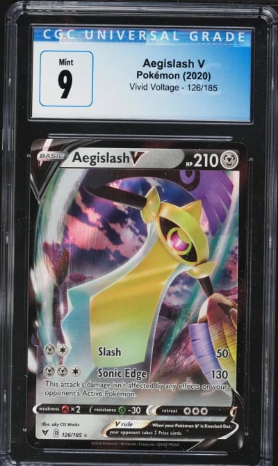 2023 Pokemon Sword & Shield Vivid Voltage Aegislash V #126 CGC 9 MINT