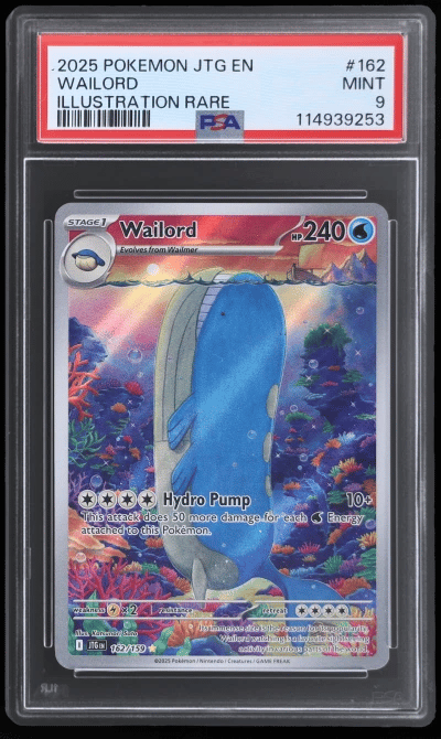 2025 Pokemon Journey Together Illustration Rare Wailord #162 PSA 9