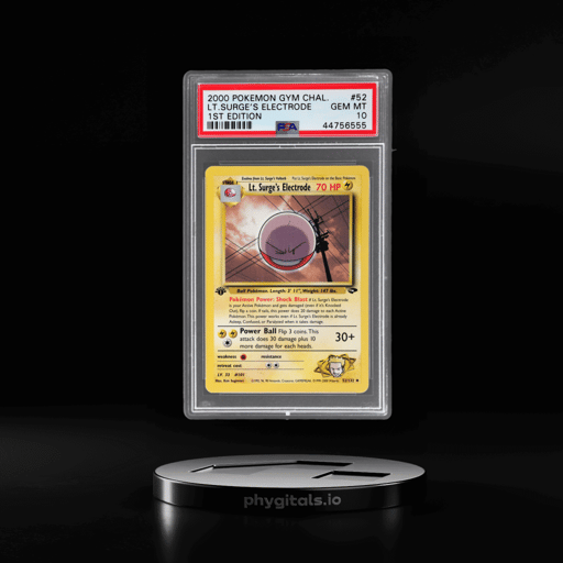 2000 Pokemon Gym Challenge 1st Edition Lt. Surge's Electrode #52 PSA 10