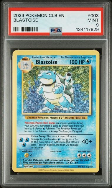 2023 POKEMON CLB-TRADING CARD GAME CLASSIC BLASTOISE & SUICUNE ex DECK #003 BLASTOISE PSA 9