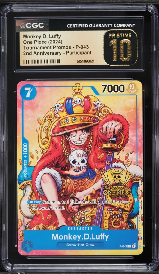 2024 One Piece Promo 2nd Anniversary Participant Monkey D. Luffy #P-043 CGC 10 PRISTINE