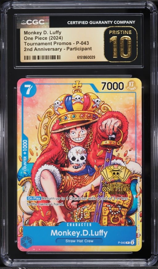 2024 One Piece Promo 2nd Anniversary Participant Monkey D. Luffy #P-043 CGC 10 PRISTINE