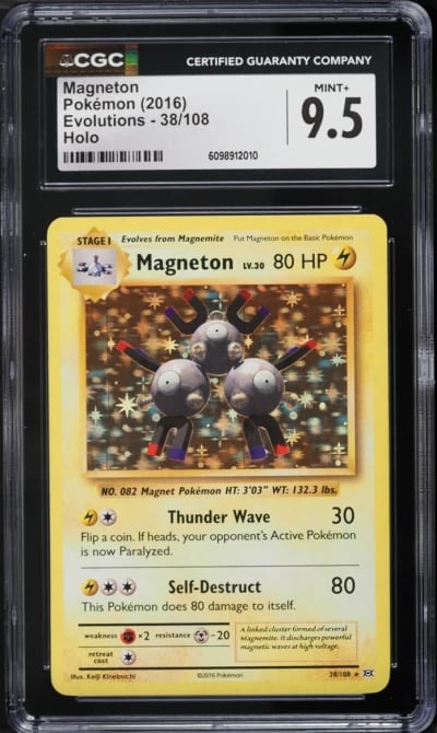 2016 Pokemon XY Evolutions Holo Magneton #38 CGC 9.5 MINT+