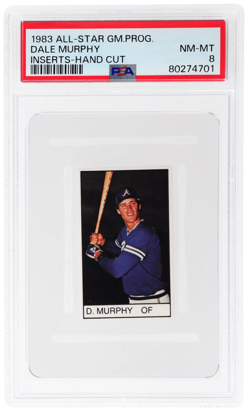 1983 All-Star Game Program Inserts Hand Cut Dale Murphy PSA 8