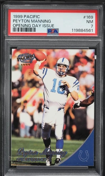 1999 Pacific Opening Day Issue Peyton Manning /199 #169 PSA 7 NRMT