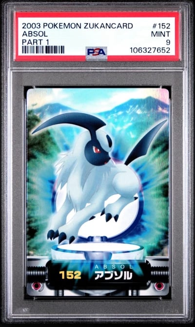 2003 CARDDASS POKEMON ADVANCED GENERATION ZUKANCARD PART 1 #152 ABSOL PSA 9
